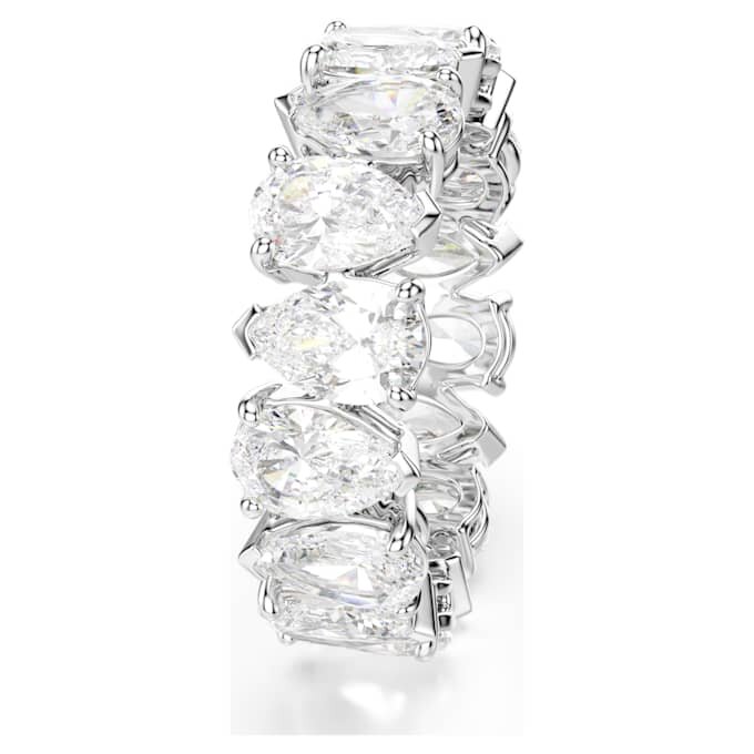 Anello Matrix Vittore con taglio a goccia, bianco, finitura argento Anello Matrix Vittore con taglio a goccia, bianco, finitura argento