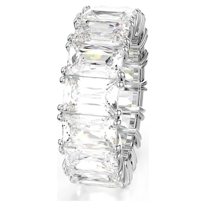 Anello Matrix Vittore con taglio baguette, bianco, placcato in rodio Anello Matrix Vittore con taglio baguette, bianco, placcato in rodio