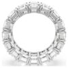 Anello Matrix Vittore con taglio baguette, bianco, placcato in rodio Anello Matrix Vittore con taglio baguette, bianco, placcato in rodio