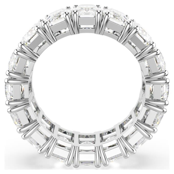 Anello Matrix Vittore con taglio baguette, bianco, placcato in rodio Anello Matrix Vittore con taglio baguette, bianco, placcato in rodio