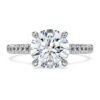 Anello solitario Eternity con diamanti sintetici 2,2 Ct in totale, forma rotonda, oro bianco 14K Anello solitario Eternity con diamanti sintetici 2,2 Ct in totale, forma rotonda, oro bianco 14K