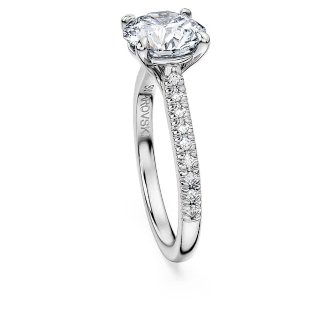 Anello solitario Eternity con diamanti sintetici 2,2 Ct in totale, forma rotonda, oro bianco 14K Anello solitario Eternity con diamanti sintetici 2,2 Ct in totale, forma rotonda, oro bianco 14K