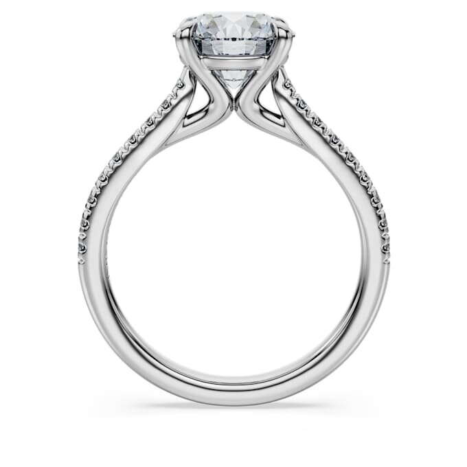 Anello solitario Eternity con diamanti sintetici 2,2 Ct in totale, forma rotonda, oro bianco 14K Anello solitario Eternity con diamanti sintetici 2,2 Ct in totale, forma rotonda, oro bianco 14K