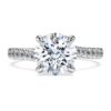 Anello solitario Eternity con diamanti sintetici 2,25 Ct Tw, forma rotonda, oro bianco 14K Anello solitario Eternity con diamanti sintetici 2,25 Ct Tw, forma rotonda, oro bianco 14K