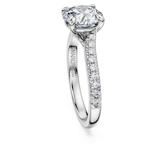Anello solitario Eternity con diamanti sintetici 2,25 Ct Tw, forma rotonda, oro bianco 14K Anello solitario Eternity con diamanti sintetici 2,25 Ct Tw, forma rotonda, oro bianco 14K