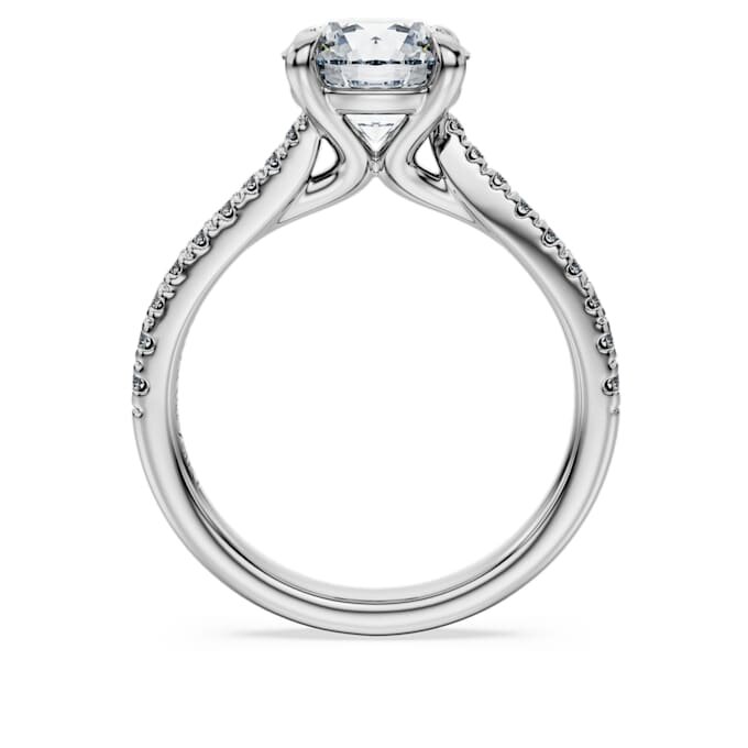 Anello solitario Eternity con diamanti sintetici 2,25 Ct Tw, forma rotonda, oro bianco 14K Anello solitario Eternity con diamanti sintetici 2,25 Ct Tw, forma rotonda, oro bianco 14K