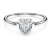 Anello solitario Eternity con diamanti sintetici da 0,5 carati in totale, a forma di cuore, in argento sterling Anello solitario Eternity con diamanti sintetici da 0,5 carati in totale, a forma di cuore, in argento sterling