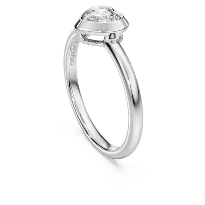 Anello solitario Eternity con diamanti sintetici da 0,5 carati in totale, a forma di cuore, in argento sterling Anello solitario Eternity con diamanti sintetici da 0,5 carati in totale, a forma di cuore, in argento sterling