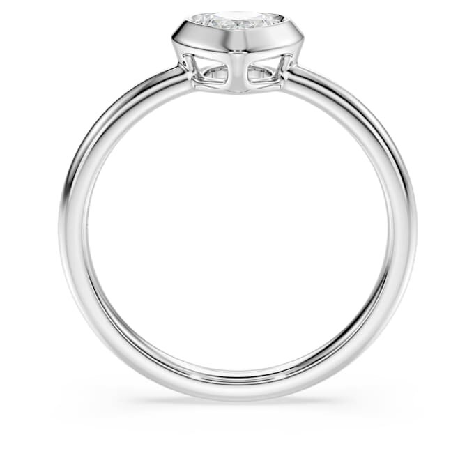 Anello solitario Eternity con diamanti sintetici da 0,5 carati in totale, a forma di cuore, in argento sterling Anello solitario Eternity con diamanti sintetici da 0,5 carati in totale, a forma di cuore, in argento sterling