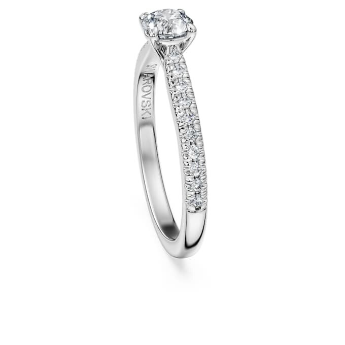 Anello solitario Eternity con diamanti sintetici da 0,7 ct in totale, forma rotonda, oro bianco 14 carati Anello solitario Eternity con diamanti sintetici da 0,7 ct in totale, forma rotonda, oro bianco 14 carati
