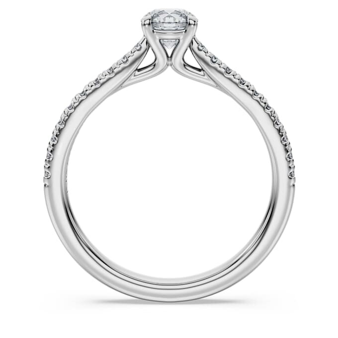 Anello solitario Eternity con diamanti sintetici da 0,7 ct in totale, forma rotonda, oro bianco 14 carati Anello solitario Eternity con diamanti sintetici da 0,7 ct in totale, forma rotonda, oro bianco 14 carati