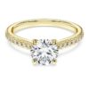 Anello solitario Eternity con diamanti sintetici da 1,2 carati in totale, forma rotonda, oro giallo 14K Anello solitario Eternity con diamanti sintetici da 1,2 carati in totale, forma rotonda, oro giallo 14K