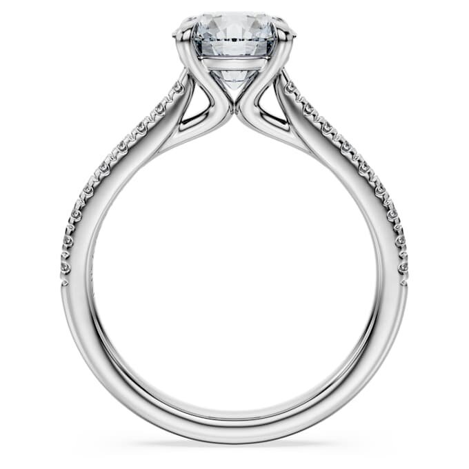 Anello solitario Eternity con diamanti sintetici da 1,7 carati in totale, forma rotonda, oro bianco 14K Anello solitario Eternity con diamanti sintetici da 1,7 carati in totale, forma rotonda, oro bianco 14K