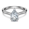 Anello solitario Eternity con diamanti sintetici da 1 carato in totale, taglio a pera, oro bianco 14K Anello solitario Eternity con diamanti sintetici da 1 carato in totale, taglio a pera, oro bianco 14K