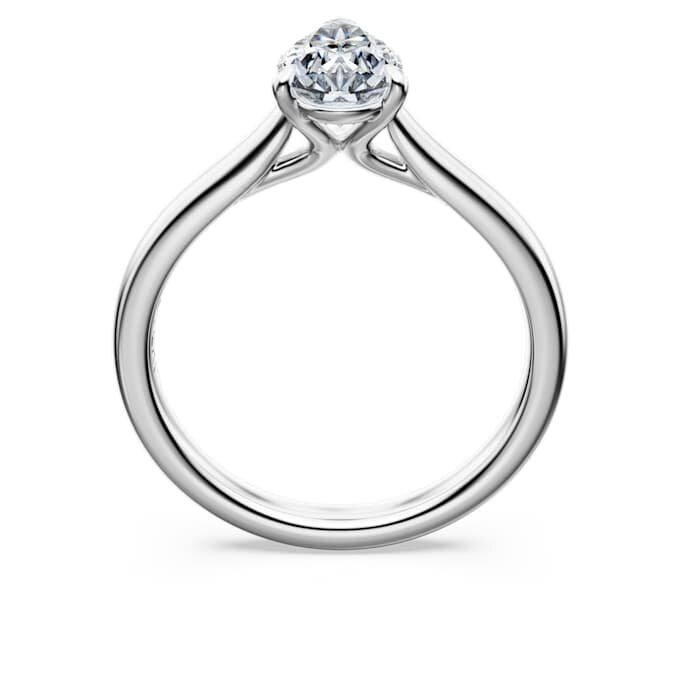 Anello solitario Eternity con diamanti sintetici da 1 carato in totale, taglio a pera, oro bianco 14K Anello solitario Eternity con diamanti sintetici da 1 carato in totale, taglio a pera, oro bianco 14K