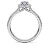 Anello solitario Eternity Halo con diamanti sintetici 0,8 carati in totale, forma rotonda, oro bianco 14K Anello solitario Eternity Halo con diamanti sintetici 0,8 carati in totale, forma rotonda, oro bianco 14K