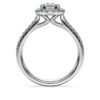 Anello solitario Eternity Halo con diamanti sintetici da laboratorio 1,33 carati in totale, forma rotonda, oro bianco 14K Anello solitario Eternity Halo con diamanti sintetici da laboratorio 1,33 carati in totale, forma rotonda, oro bianco 14K