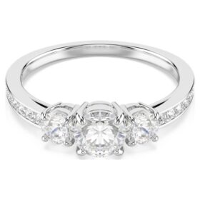 Anello Stilla Attract con taglio rotondo, bianco, finitura argento Anello Stilla Attract con taglio rotondo, bianco, finitura argento