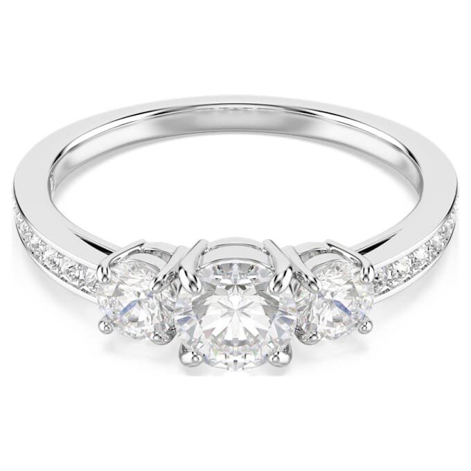 Anello Stilla Attract con taglio rotondo, bianco, finitura argento Anello Stilla Attract con taglio rotondo, bianco, finitura argento
