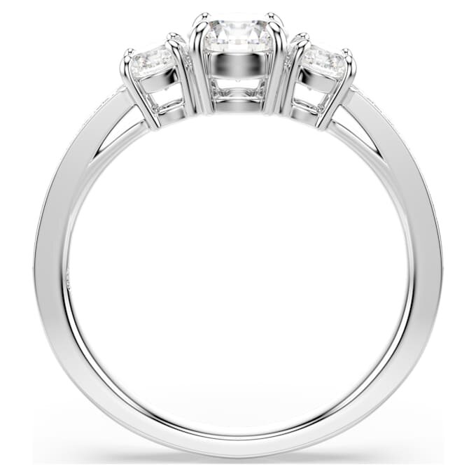 Anello Stilla Attract con taglio rotondo, bianco, finitura argento Anello Stilla Attract con taglio rotondo, bianco, finitura argento