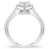 Anello Una con motivo angelico, tagli misti, cuore, bianco, placcato in rodio Anello Una con motivo angelico, tagli misti, cuore, bianco, placcato in rodio