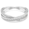 Bracciale a cuffia Hyperbola con tagli misti, Infinity, bianco, placcato in rodio Bracciale a cuffia Hyperbola con tagli misti, Infinity, bianco, placcato in rodio