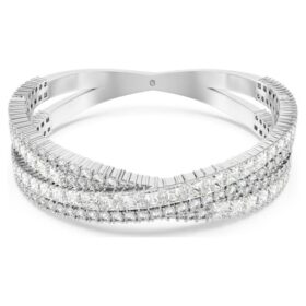 Bracciale a cuffia Hyperbola con tagli misti, Infinity, bianco, placcato in rodio Bracciale a cuffia Hyperbola con tagli misti, Infinity, bianco, placcato in rodio