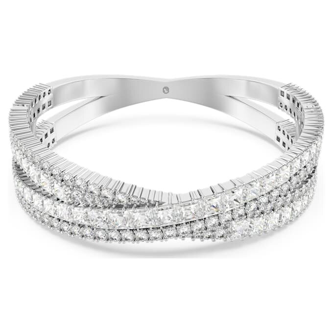 Bracciale a cuffia Hyperbola con tagli misti, Infinity, bianco, placcato in rodio Bracciale a cuffia Hyperbola con tagli misti, Infinity, bianco, placcato in rodio