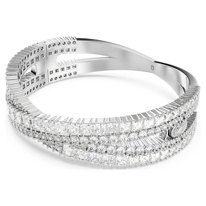 Bracciale a cuffia Hyperbola con tagli misti, Infinity, bianco, placcato in rodio Bracciale a cuffia Hyperbola con tagli misti, Infinity, bianco, placcato in rodio