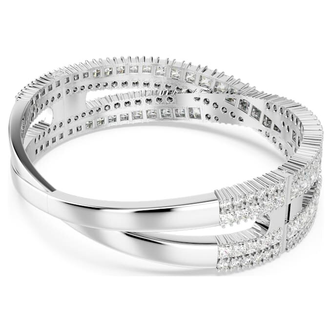 Bracciale a cuffia Hyperbola con tagli misti, Infinity, bianco, placcato in rodio Bracciale a cuffia Hyperbola con tagli misti, Infinity, bianco, placcato in rodio