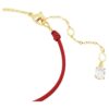 Bracciale a forma di serpente con perle di cristallo, tagli misti, Anno del Serpente, rosso, placcato in oro