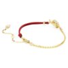 Bracciale a forma di serpente con perle di cristallo, tagli misti, Anno del Serpente, rosso, placcato in oro