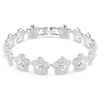 Bracciale Ariana Grande X Swarovski con cristalli a taglio rotondo, fiori, bianco, placcato in rodio