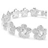Bracciale Ariana Grande X Swarovski con cristalli a taglio rotondo, fiori, bianco, placcato in rodio