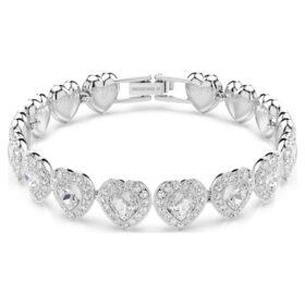 Bracciale Ariana Grande X Swarovski con tagli misti, cuori, bianco, placcato in rodio Bracciale Ariana Grande X Swarovski con tagli misti, cuori, bianco, placcato in rodio
