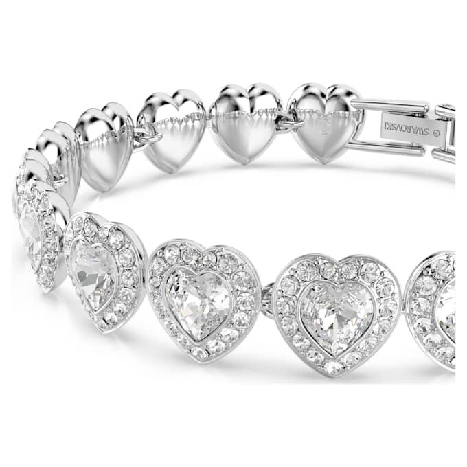 Bracciale Ariana Grande X Swarovski con tagli misti, cuori, bianco, placcato in rodio Bracciale Ariana Grande X Swarovski con tagli misti, cuori, bianco, placcato in rodio