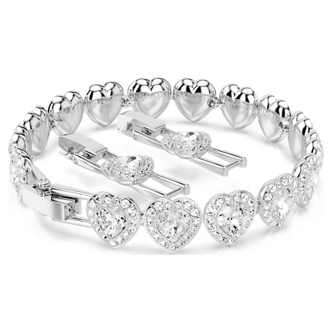 Bracciale Ariana Grande X Swarovski con tagli misti, cuori, bianco, placcato in rodio Bracciale Ariana Grande X Swarovski con tagli misti, cuori, bianco, placcato in rodio