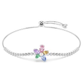 Bracciale Ariana Grande X Swarovski con tagli misti, fiore, multicolore, placcato in rodio Bracciale Ariana Grande X Swarovski con tagli misti, fiore, multicolore, placcato in rodio