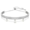 Bracciale Ariana Grande X Swarovski Crystal Pearl, taglio rotondo, bianco, placcato in rodio