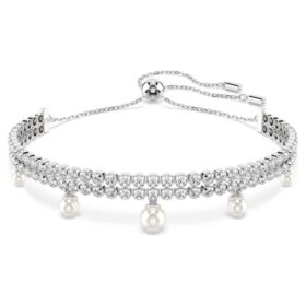 Bracciale Ariana Grande X Swarovski Crystal Pearl, taglio rotondo, bianco, placcato in rodio Bracciale Ariana Grande X Swarovski Crystal Pearl, taglio rotondo, bianco, placcato in rodio
