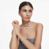Bracciale Ariana Grande X Swarovski Crystal Pearl, taglio rotondo, bianco, placcato in rodio