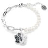 Bracciale Cigno con perle di cristallo, cigno, nero, finitura in metalli misti Bracciale Cigno con perle di cristallo, cigno, nero, finitura in metalli misti