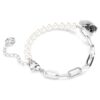 Bracciale Cigno con perle di cristallo, cigno, nero, finitura in metalli misti Bracciale Cigno con perle di cristallo, cigno, nero, finitura in metalli misti