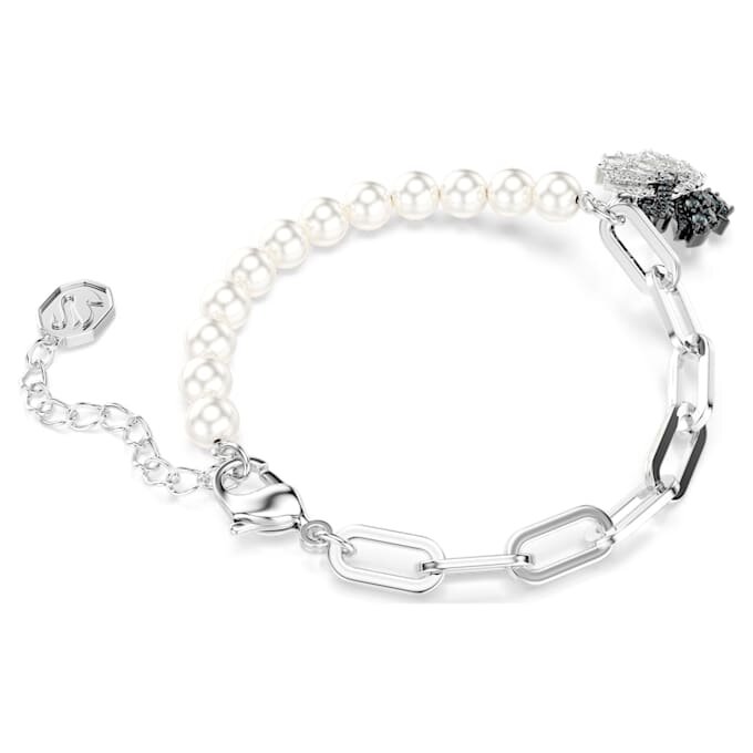 Bracciale Cigno con perle di cristallo, cigno, nero, finitura in metalli misti Bracciale Cigno con perle di cristallo, cigno, nero, finitura in metalli misti