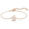 Bracciale Cigno con tagli misti, Cigno, Bianco, placcato in oro rosa Bracciale Cigno con tagli misti, Cigno, Bianco, placcato in oro rosa
