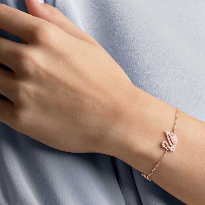 Bracciale Cigno, rosa, placcato oro rosa Bracciale Cigno, rosa, placcato oro rosa