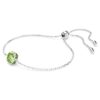 Bracciale con pietra natale a taglio quadrato, agosto, verde, placcato in rodio Bracciale con pietra natale a taglio quadrato, agosto, verde, placcato in rodio