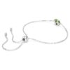 Bracciale con pietra natale a taglio quadrato, agosto, verde, placcato in rodio Bracciale con pietra natale a taglio quadrato, agosto, verde, placcato in rodio