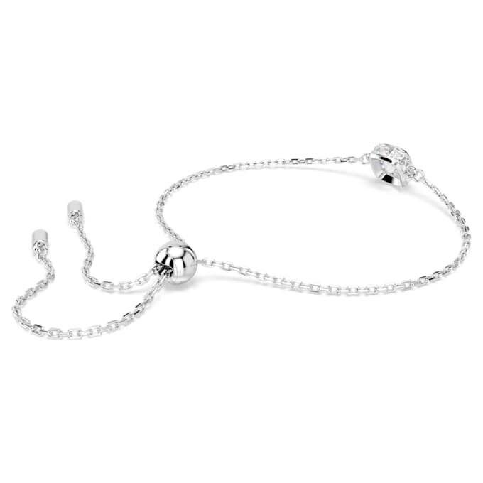 Bracciale con pietra natale a taglio quadrato, aprile, bianco, placcato in rodio Bracciale con pietra natale a taglio quadrato, aprile, bianco, placcato in rodio