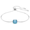 Bracciale con pietra natale a taglio quadrato, dicembre, blu, placcato in rodio Bracciale con pietra natale a taglio quadrato, dicembre, blu, placcato in rodio